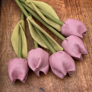 Lavender pink linen tulips
