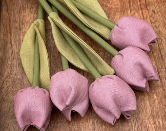 Lavender pink linen tulips