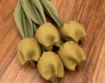 Mustard yellow linen tulips