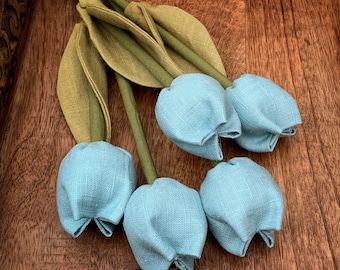 Blue linen tulips