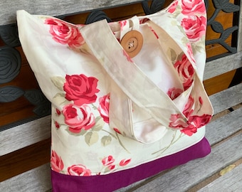 Floral tote bag