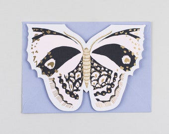 Illustrated Gold Foil Butterfly Greeting Card