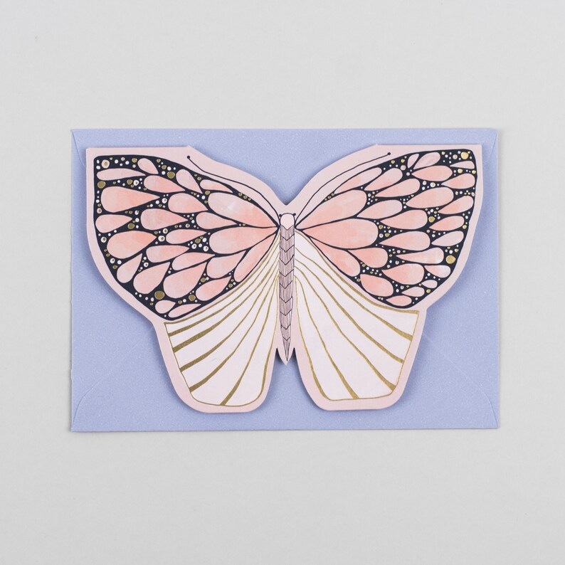 Illustrated Gold Foil Moth Greeting Card image 2