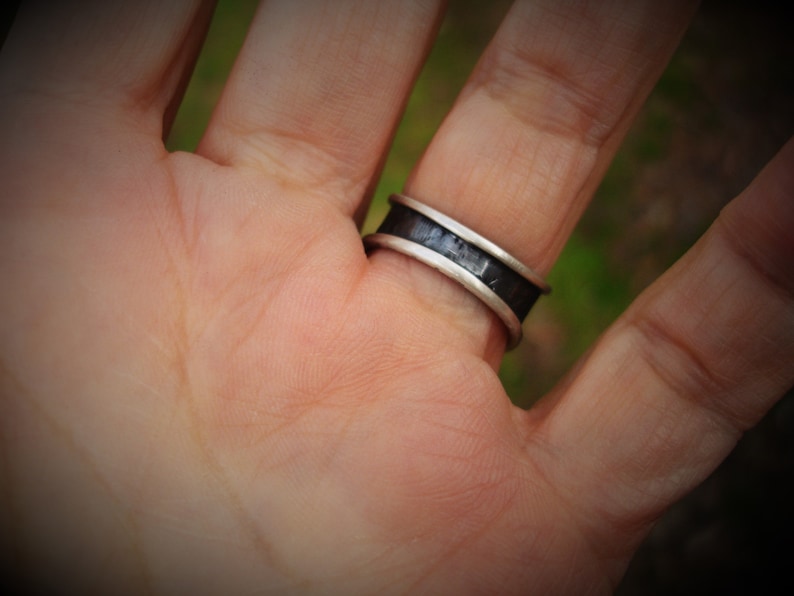 Purple amethyst ring size 7 February birthstone rings oxidized silver jewelry