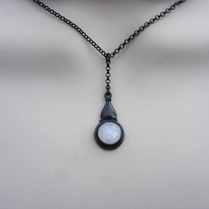 Moonstone necklace, oxidized 925 sterling silver necklaces, gift ideas for birthday