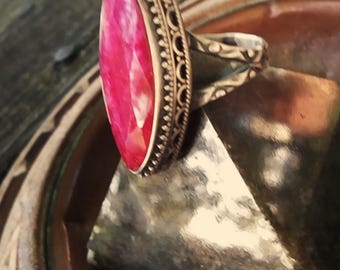 Ruby marquise ring size 7 in its natural state