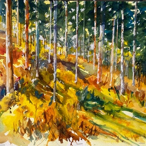 Autumn Forest Original Watercolor Painting