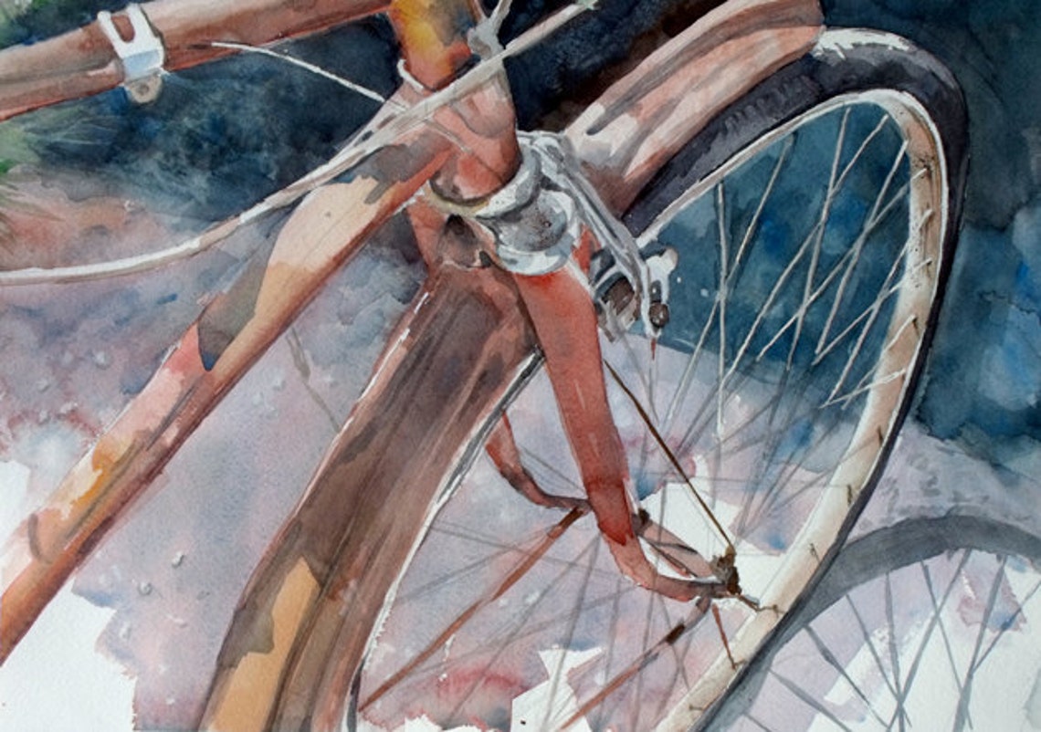 bicycle watercolor painting