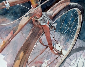 Bicycle Art Watercolor Print