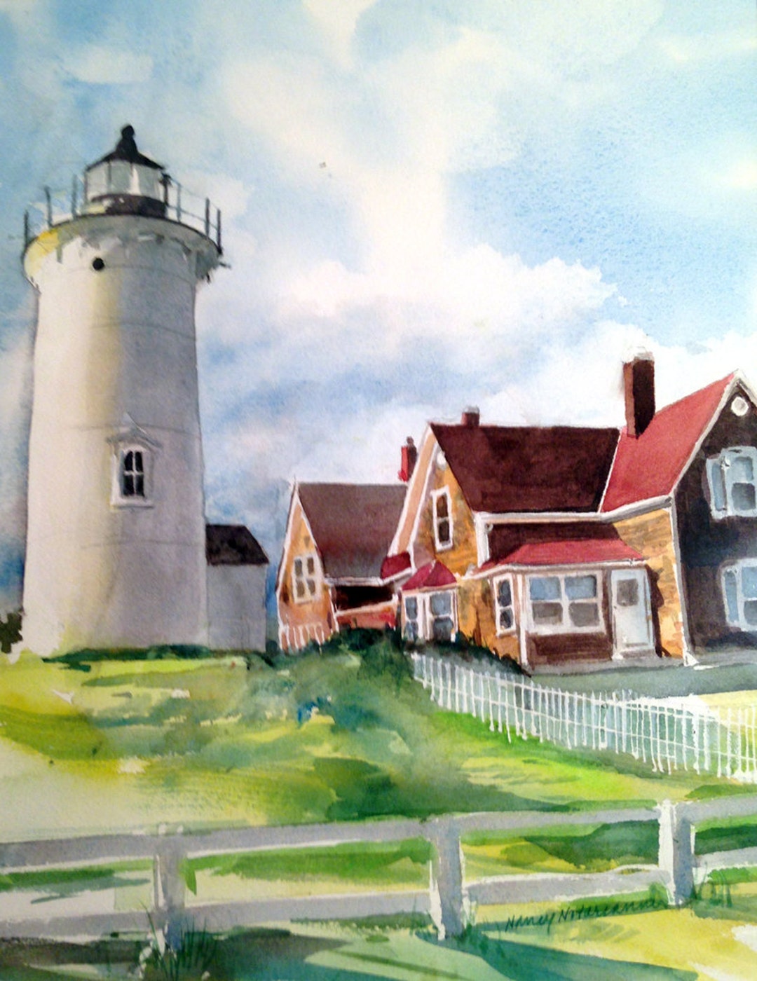 Lighthouse Art - Watercolor Original Painting - Etsy