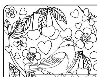 Coloring Page to Relax, Soothing, calm and delightful pages to color, Spring flowers