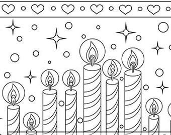 Christmas coloring page - Holiday Xmas Stockings - Christmas Treats Holiday Coloring Book - Adult Coloring Page