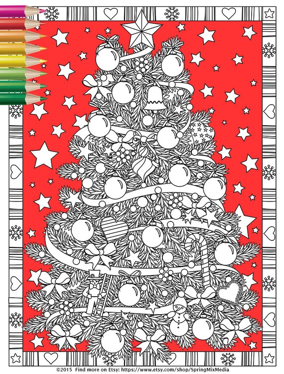 Adult Christmas Coloring Book, Topbound with 26 Images - DatebookStore