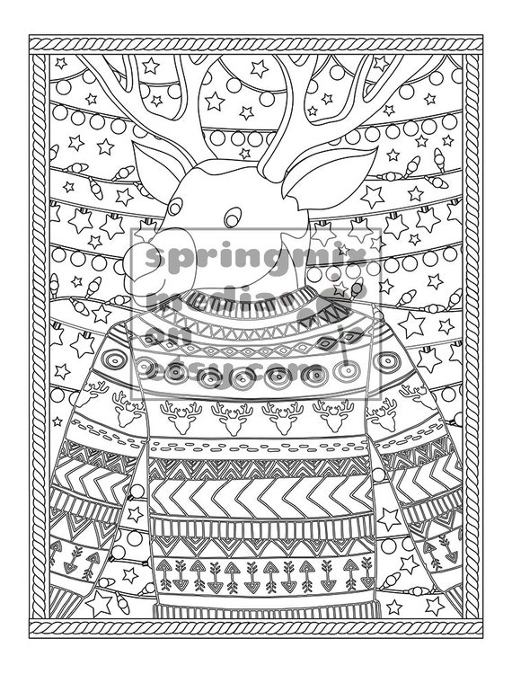 Christmas coloring page Christmas Treats Holiday Coloring | Etsy