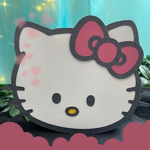 SVG Box Kitty Digital File / 3D Favor Box Template for Cricut & Silhouette / Cardstock Cut File / Papercraft Pattern