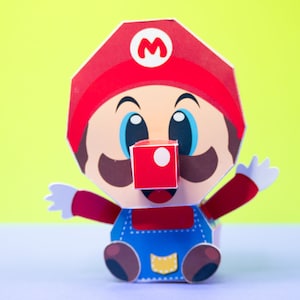 P3D Mario Bros Papertoy SVG – Lembrancinhas e Decoração de Festa em Papel Artesanal | Brinquedo de Papel Cartolina para Imprimir para Cricut - Silhueta
