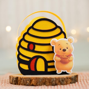 Winnie de Poeh Hive Box SVG • Sjabloon voorjaarsbedankje • Cricut digitaal bestand silhouet • DIY 3D-papercraft