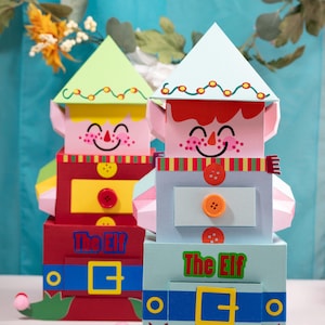 3D Elf Box SVG – Papercraft Christmas Gift Box Template for Cricut & Silhouette | Cardstock Cut File for Holiday Crafts