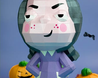 Bambola di carta 3D: scatola lowpoly SVG, modello in cartoncino