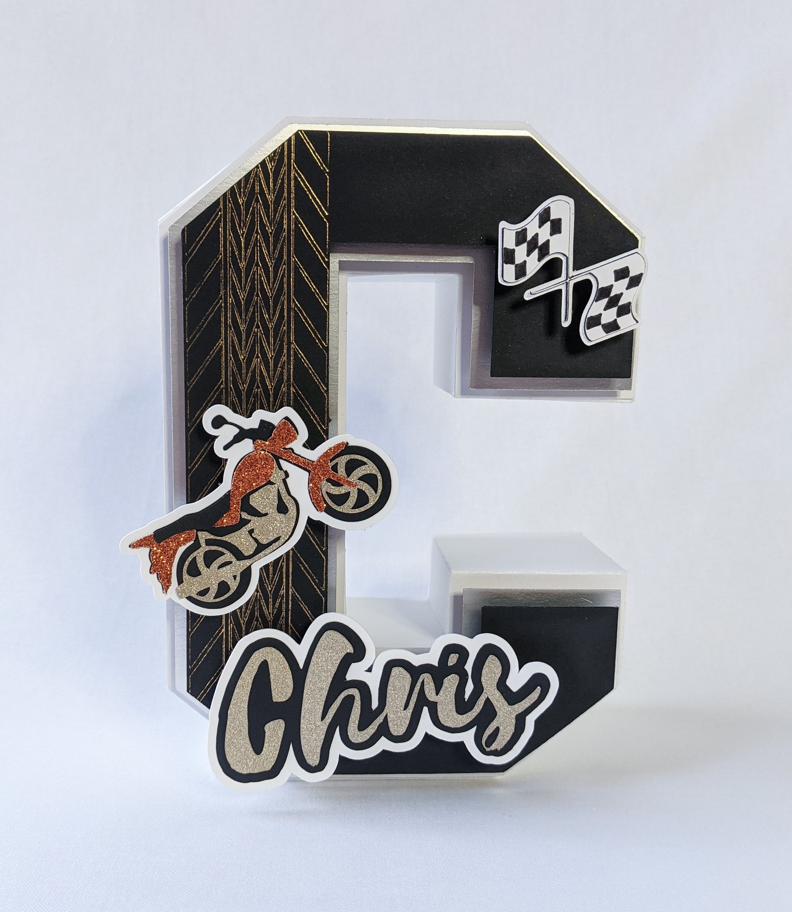 Motorcycle 3D letter 3D Customized Letters 3D decoration Etsy