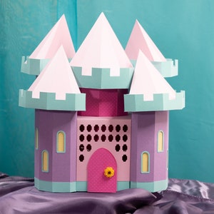 Princess Castle SVG • DIY Papercraft Castle Template • Cricut Silhouette Party Decor Box