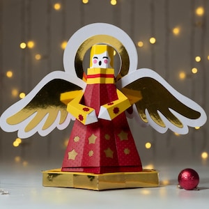 Angel Luminary SVG • 3D Papercraft Candle Holder • Cricut Silhouette Template • DIY Angel Wishes Lantern Decor