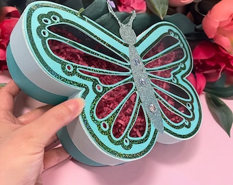 3D Papercraft Butterfly Box (SVG, Silhouette, PDF)