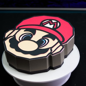 Box gamer Low Poly Papercraft-sjabloon geschenkdoos SVG, papercraft Mario nox