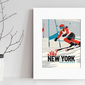 Ski NY 2015 – 8"x10" Art Print with 11"x14" Mat