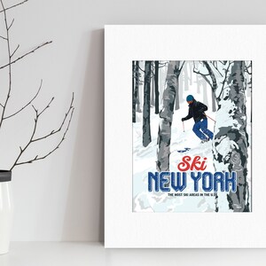 Ski NY 2018 – 8"x10" Art Print with 11"x14" Mat