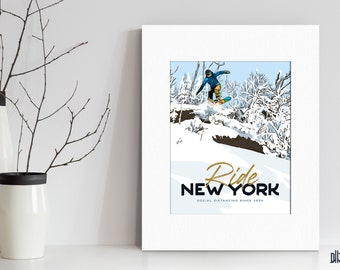 Ride NY 2021 – 8"x10" Art Print with 11"x14" Mat