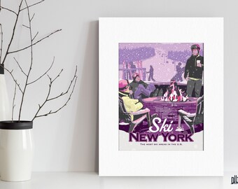 Ski NY 2017 – 8"x10" Art Print with 11"x14" Mat