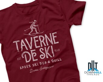 Taverne De Ski Apres Ski Pub & Grill Switzerland Ski T-Shirt