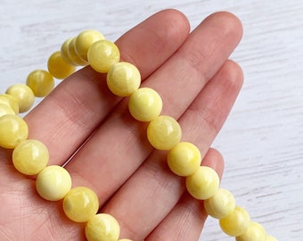 Yellow Necklace and Earrings Set, Yellow Bead Necklace, Yellow Necklace Set with Matching Earrings, Yellow Beaded Necklace - GREAT GIFT