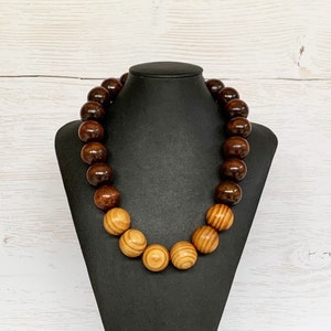 Wood Bead Necklace, Mens Beaded Necklace, Large Wood Bead Necklace, Unisex Wood Necklace, Mens Wooden Necklace Modern, Wood Beaded Necklace