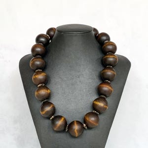 Chunky Wood Necklace, Extra Large Wood Bead Necklace, Mens Wood Necklace, Big Bead Necklace Wood, Womens Wood Necklace Boho - UNISEX