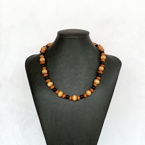 Mens Beaded Necklace, Mens Wood Necklace, Mens Wood Bead Necklace, Everyday Necklace for Men, Wooden Bead Necklace, Boho Mens Necklace Wood