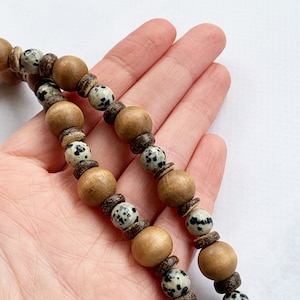 Wood Necklace for Women, Short Wood Necklace, Mens Wood Bead Necklace, Unique Wood Necklace, Animal Print Necklace, Boho Necklace - UNISEX