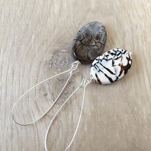 Animal Print Earrings, Safari Print Earrings, Jungle Print Earrings, Neutral Earrings Dangle, Unique Earrings, Brown and White Earrings
