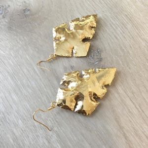 Large Gold Arrowhead Earrings, Big Arrowhead Earrings, Gold Tribal Earrings, Unique Gold Earrings, Gold Arrowhead Dangle Earrings - WOW