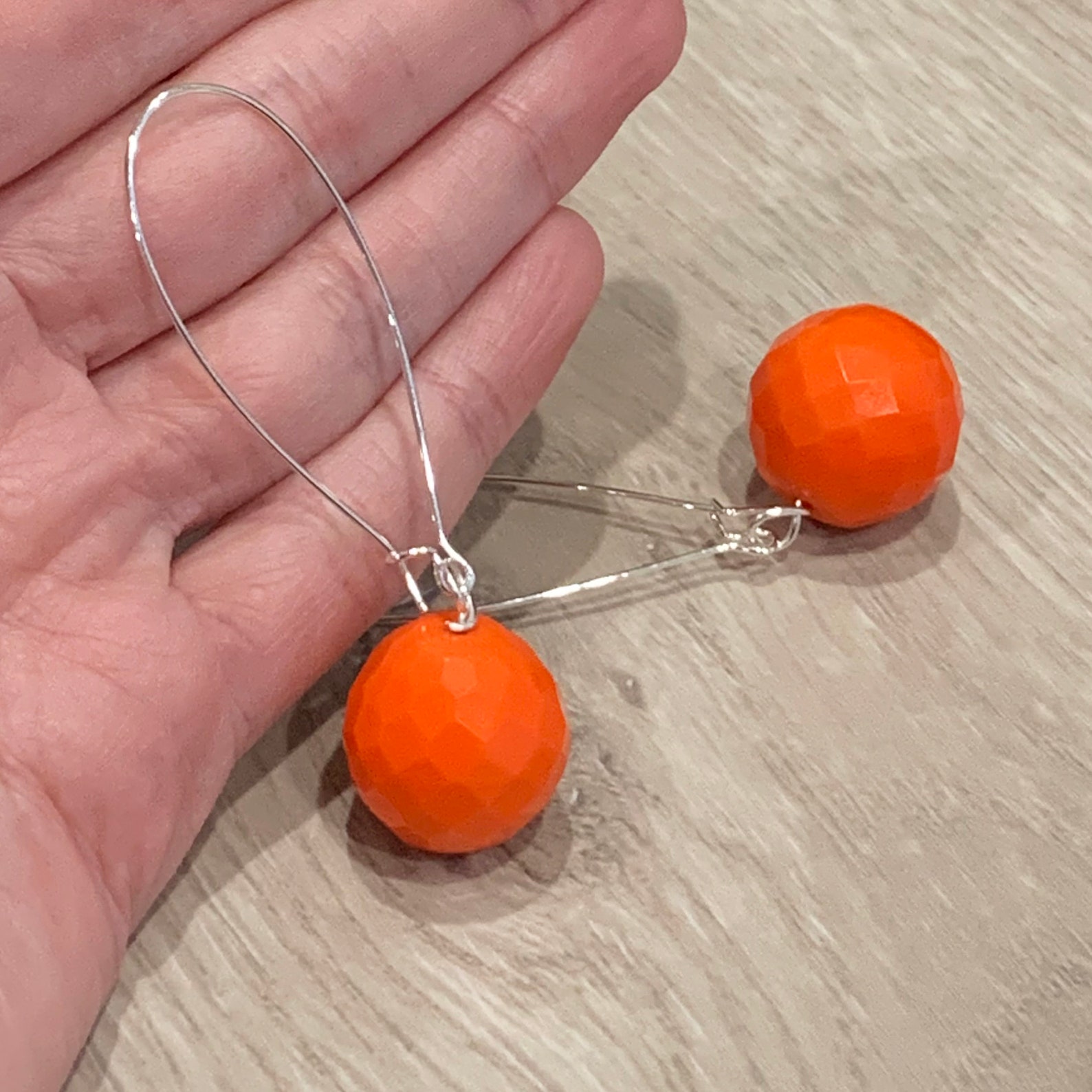 Orange Earrings Dangle Orange Dangle Earrings Long Orange Etsy