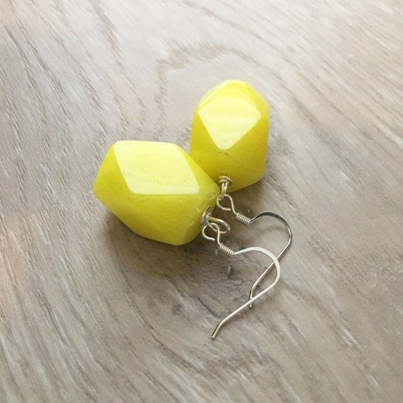 Bright Yellow Earrings Neon Yellow Earrings Yellow Gemstone Earrings Citron Earrings Summer Earring Yellow Dangle Earrings POP OF COLOR Etsy UK