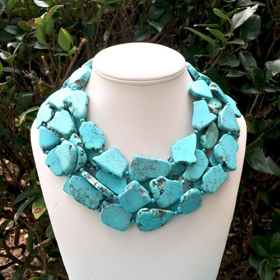 Turquoise Statement Necklace Extra Large - Extra Large Turquoise Pendant Turquoise Statement Necklace Extra Large - Extra Large Turquoise Pendant