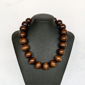 The Akuma Two Toned Wooden Necklace/ Large Wooden Bead Necklace for Men 