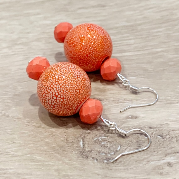 Salmon Earrings Coral Earrings Peach Earrings Coral Color Earrings Apricot Earrings Orange Ceramic Earrings for Summer PRETTY COLOR Etsy Canada