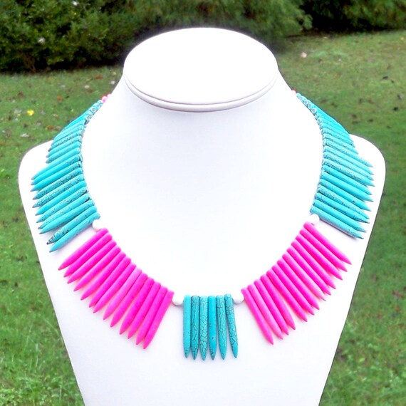 pink turquoise necklace
