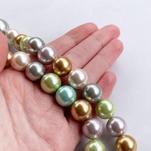 Easter Necklace, Chunky Pearl Necklace Colored, Rainbow Pearl Necklace, Spring Necklace, Colorful Pearl Necklace for Women, Pastel Necklace