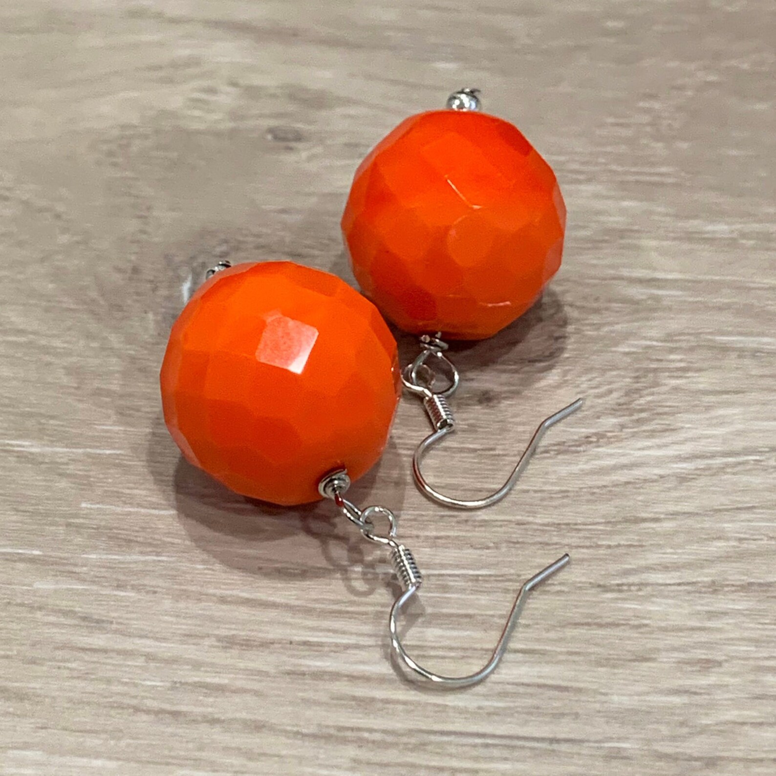 Orange Earrings Dangle Orange Dangle Earrings Long Orange Etsy