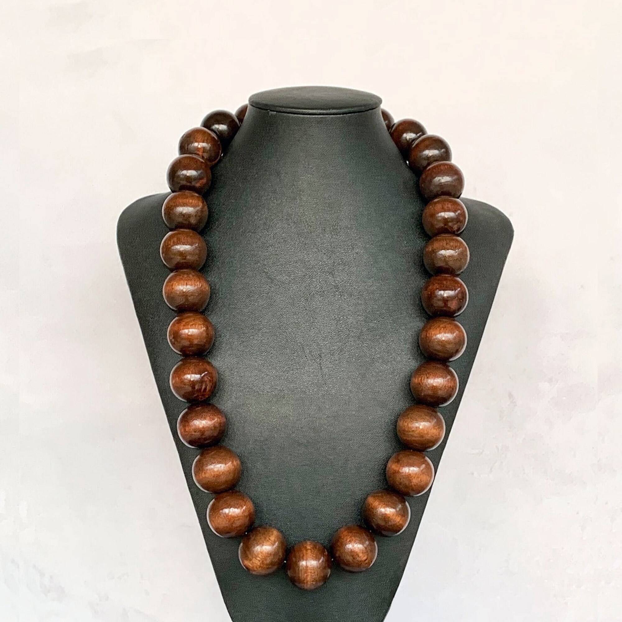 XINHUADSH Men Necklace Beaded Elegant Polymer Clay Wooden Beads