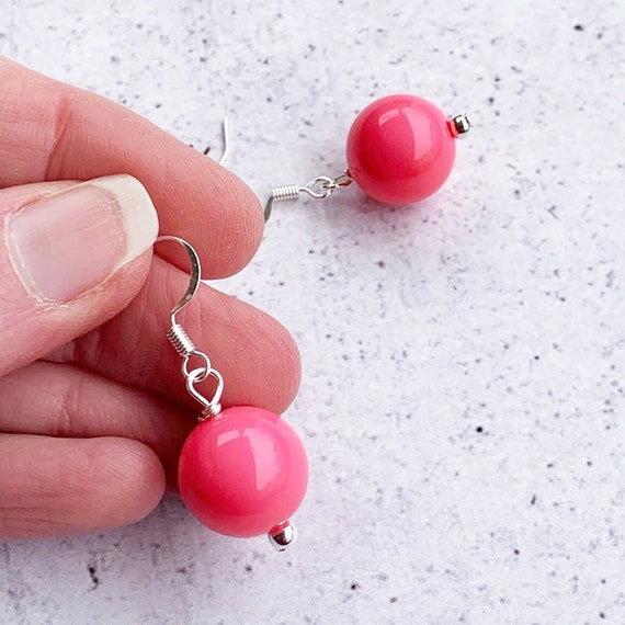 Fun pink earrings best sale